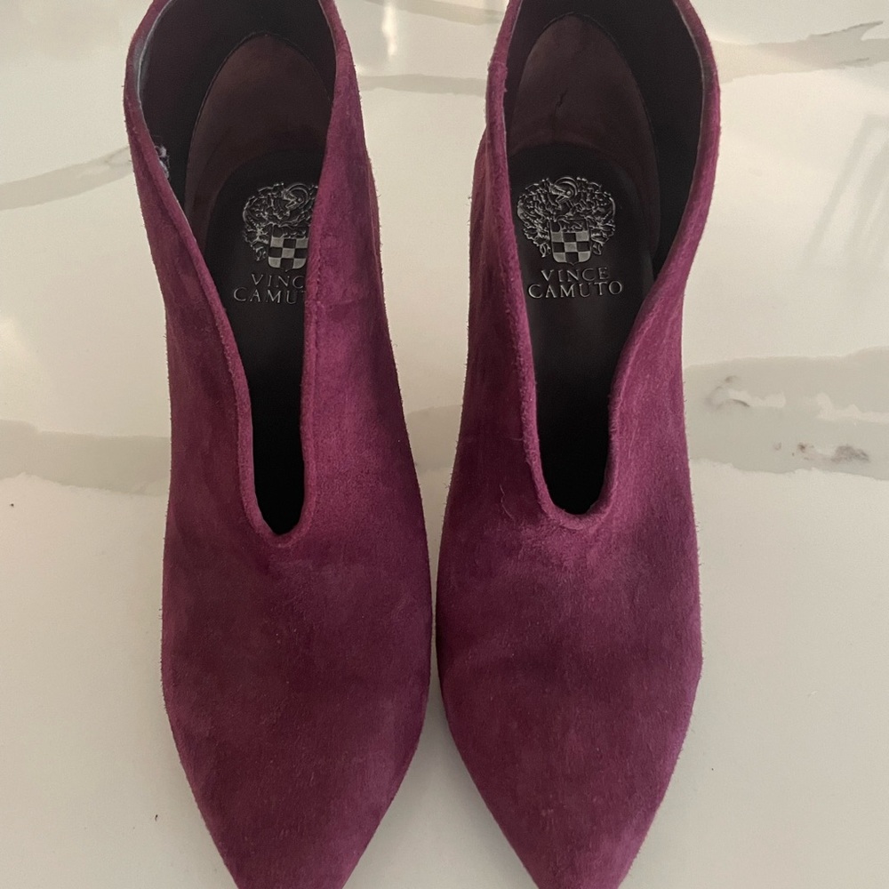 Vince Camuto Women's Plum Suede Ankle Booties - Picture 4 of 5